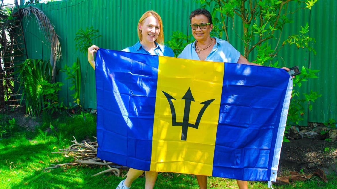 Ruth with Roseanna Tudor, Operations Manager at Barbados Council for the Disabled. Credit: Scott Williams